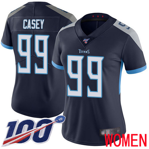 Tennessee Titans Limited Navy Blue Women Jurrell Casey Home Jersey NFL Football #99 100th Season Vapor Untouchable